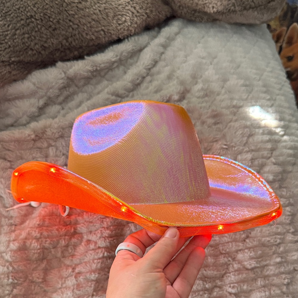 Iridescent Pink-Orange Cowboy Hat | Festival, Rodeo, Girls’ Night
